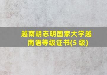 越南胡志明国家大学越南语等级证书(5 级)